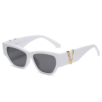 Cat Eye sluneční Brýle, Ženy Módní 2021 Vintage Bílé Brýle Odstíny Muži Značky Značkové Luxusní Sluneční Brýle, UV400 Brýle Oculos