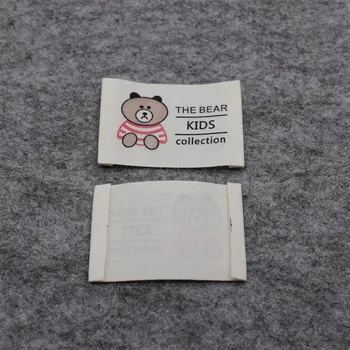 Doprava zdarma bavlna tištěný štítek pro děti/off-bílé bavlněné štítek/oděvní značka tisk/límec štítek 100 ks