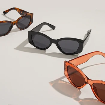 TAK&EI Móda Kočičí Oko Trendy Ženy Odstíny UV400 sluneční Brýle Retro Čaje Leopardí Muži Sluneční Brýle