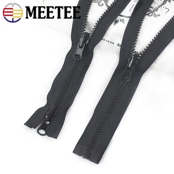 Meetee 60-100cm 5# Pryskyřice Zipy Double-sided Slider Otevřete-konec Zip pro Kabát Bunda Opravit Zip DIY Šití Oděvních Doplňků