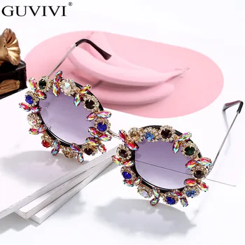 Luxusní Kolo Drahokamu Sluneční Brýle, Ženy, Trend Značky Crystal Sluneční Brýle Dámské Pánské Diamantové Brýle Oculos De Sol Feminino