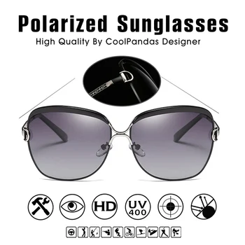 2022 Designu Značky HD Polarizované sluneční brýle, ženy, Retro Kovové Oversize Rám Sluneční Brýle Slavné Lady Oculos De Sol Feminino UV400