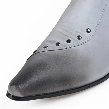 Zapatos hombre pánské boty vysoké podpatky špičaté toe šaty boty nýty skluzu na svatební oxford špičatý italské kožené boty muži