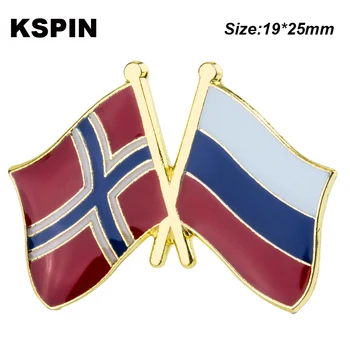 Norsko Rusko Přátelství Vlajka Odznak Brož Vlajka, Národní Vlajka Klopě Pin Mezinárodní Cestovní Kolíky