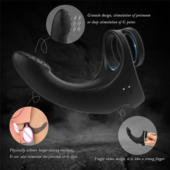 Penis Ring Anální Vibrátor Finger Sleeve Bezdrátové Ovládání Klitorisu G-Spot Stimulovat Šourek Zpoždění Ejakulace, Sexuální Hračky Pro Pár