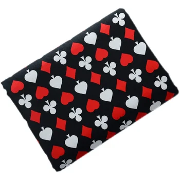 Poker Tisk Černá A Bílá, Červená Fabric Bavlna Šicí Příslušenství Pro Diy Oděvní Design Dekorativní Látka Patchwork