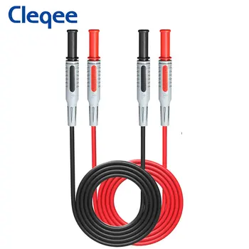 Cleqee P1032 Dual 4mm Bezpečnostní Banana Plug Test Vede Přímo Banana Plug Kabel Měkké PVC Multimetr Test 1M Drát Pro Elektronické