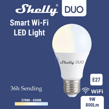 Shelly Duo Rgbw/Bílá 9W WiFi Smart Light LED Žárovka Práce s Alexa/Google Domu 220-240V Stmívatelné Funkce Časovače Magic Žárovka