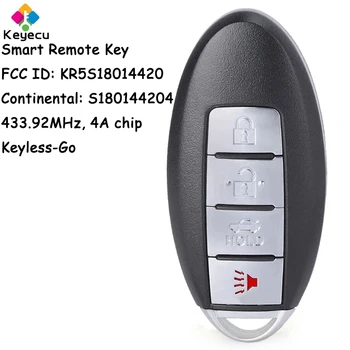 KEYECU Smart Remote Klíč od Auta S 4 Tlačítka, 433,92 MHz 4A Čip pro Infiniti Q50 Q60 2016 2017 2018 Fob S180144204, KR5S18014420