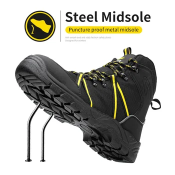 Zimní bezpečnostní obuv světlo ve tvaru teplé boty ocelovou špičkou odolnou proti propíchnutí pohodlné sportovní high-top-anti-statické pracovní obuv venkovní