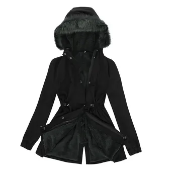Nové Dámské Kožešiny Obložení Fuzzy Coat Teplý Kabát Zahustit Teplé Zimní Nadrozměrné Vynosit Dlouhý Kabát s Kapucí Bunda Strickjacke Manteau