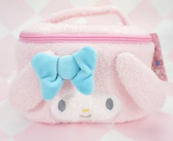 Sanrios Cinnamoroll my Melody Kuromi Purin Kittly Plyšová Kawaii anime plushie Vysoká kapacita přenosná cestovní kosmetické skladování taška
