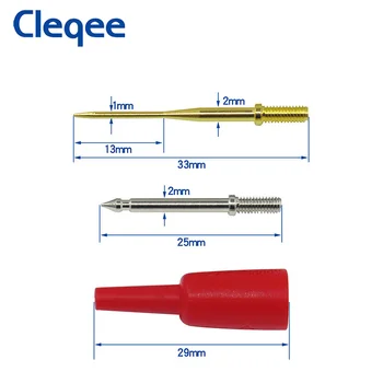 Cleqee P8003.1 8KS Výměnných Jehel měřicí Sondy + Ochranný kryt Kit 1mm Sharp & 2mm Silná Jehla, Špendlíky s 2mm Závit