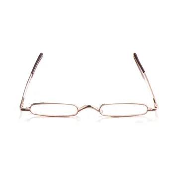 Unisex Mini Přenosný Čtenáři Brýle Slim Anti-blue Light Kovový Rám Brýle na Čtení s Pen Clip Případě Strength1.0~4.0