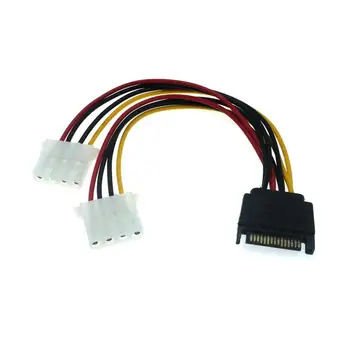20cm Dual 4-pin IDE Molex na Serial ATA, SATA Pevný Disk Napájecí Kabel Adaptér Samec na Autobus Y Splitter Line Converter Nejlepší Cenu