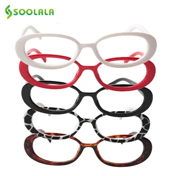SOOLALA 5 Párů Roztomilé Malé Oválné Rám Brýlí Ženy Brýle Rám Předpis Reader Brýle 0.5 0.75 1.0 1.25 4.0