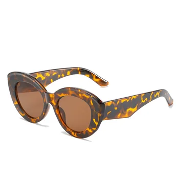 Cat Eye Sluneční Brýle, Ženy 2022 Nadrozměrných Zelená Leopard Proužek Nosit Brýle Venkovní Oculos De Sol Masculino Sluneční Brýle