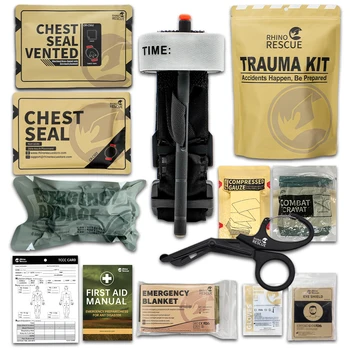 RHINO Taktické Trauma Kit Konfigurace kit Přežití Venkovní Emergency First Aid Kit Pro Kempování, pěší Turistika IFAK Praktickým Balíček
