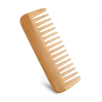 Přírodní Bambusové Široký Zub Hřeben přísada k usnadnění rozčesávání Hřebeny Anti-Statický Kudrnaté Vlasy pro Ženy, Muže, Hlazení Masírování Domácí Salon Použití