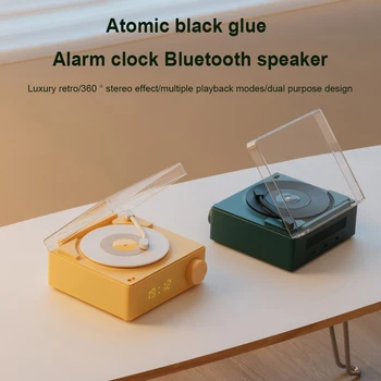 Stolní Malý Sound Box Kreativní Vinyl gramofon, Reproduktor, Budík Bluetooth-kompatibilní pro Domácí Obývací Pokoj Ložnice