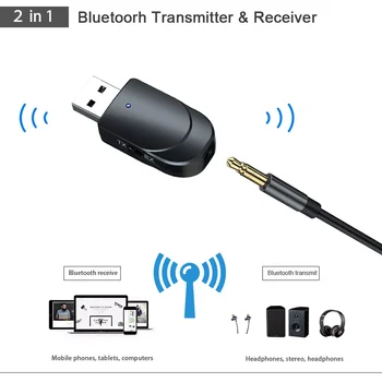 KEBIDU BT200 Bluetooth 5.0 Přijímač Smart NFC, A2DP RCA AUX 3,5 MM Jack Stereo Hudby Bezdrátový Adaptér Pro Auto Domů Reproduktor