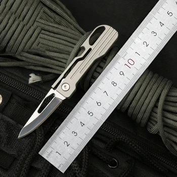 Mini Titanové Slitiny Skládací Nůž EDC Nůž Camping Vybavení Klíčenka Visí Unboxing Mini Nůž Venkovní Multi Nástroje Nůž