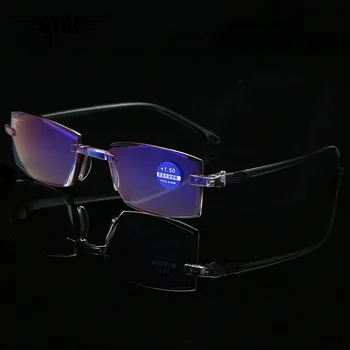 2021 Fashion Blue Ray Brýle Na Čtení Ženy Vrtaných Brýle Muži Anti Brýle, Presbyopickém Brýle Dioptrické +100.+300.+400