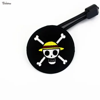 Kreslený Pirát Kolo patch Lebky Černý Odznak žehlička na Bundu, Džíny, Tašky DIY Pruhy Vyšívané Šití Nášivky, samolepky