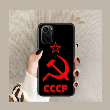 Sovětský Svaz SSSR Vlajka Telefon Pouzdro Pro xiaomi redmi POCO F1 F2 F3 X3 Pro M3 9C 10T Lite NFC, Černý Kryt, Silikonové Zpět Hez mi 10