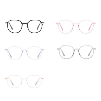 Transparentní Růžový Rám Polygon Anti Blue Light Krátkozrakost Brýle Hotové Ženy Stundent Předpis Brýlí, 0 -0.5 -1.0 Až -6