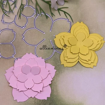 Nové 4ks Květinové dekorace Kovové Řezací formy pro DIY Scrapbooking Album Papírové Karty Dekorativní Řemesla, Ražba lepíků