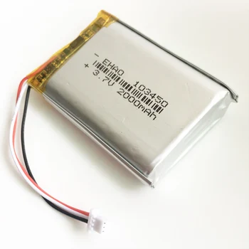 103450 3.7 V 2000mAh lipo lithium-polymer dobíjecí baterie + JST 1.0 mm 3pin konektor pro GPS navigátor DVD, e-book, fotoaparát
