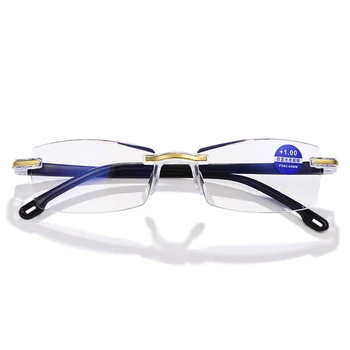Nový Anti Blue Light Blokuje Náměstí Vrtaných Čtení Brýle Muži Ženy Office Ultralight Presbyopickém Brýle Dioptrické Brýle