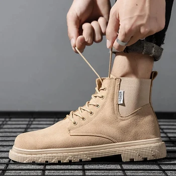 Velikost 35-47 Vojenské muži boty pánské bezpečnostní obuv pro rok 2022 bílé páry, boty britský styl dospělých kůže amy boty platforma