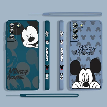 Disney Mickey Minnie Cool Pro Samsung Galaxy S22 S21 S20 S10 Poznámka 20 10 Ultra Plus Pro FE Lite Liquid Levé Lano Telefon Případě Funda