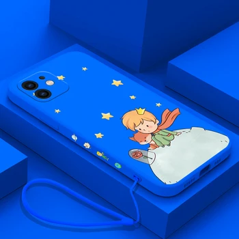 Kreslený Malý Princ, země, prostor S Šňůrkou Telefon Pouzdro Pro Xiaomi Mi 10 lite 11i Poco M2 M4 F3 X3 M3 Pro GT 5G 4G Pokrytí