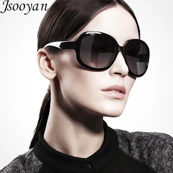 Jsooyan Nadrozměrných Polarizované sluneční Brýle, Ženy, Luxusní Značky, Návrháři Oválné Sluneční Brýle Vintage Černé Odstíny UV400 zonnebril dames
