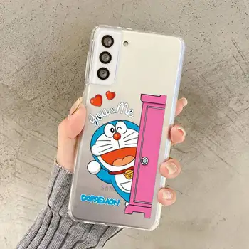Anime Doraemon Telefon Pouzdro pro Samsung A51 A52 A71 A12 pro Redmi 7 9 9A pro Huawei Honor8X 10i Jasný Případ