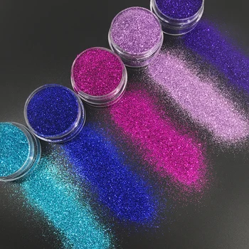 10g Holografie v pohodě Glitter Powder Nail Art Dekorace UV Gel na nehty Make-up, Manikúra Glitter Namáčení Prášek Velkoobchod
