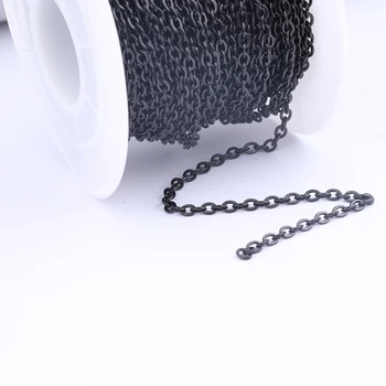 10meters/roll z nerezové oceli černé řetízky na přívěsek náhrdelník výrobu diy šperky, komponenty