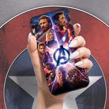Marvel Avengers Logo Pro Samsung Galaxy A01 A01 Core Telefon Případ Černé Zpět Shell Plnou Ochranu TPU Nárazuvzdorný Případech Coque