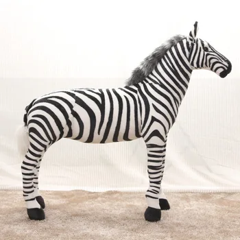 90cm Velký Pěkně Stojící Zebra živý Simulované Vycpaných Zvířat mohou jezdit model Děti mount zdobené Plyšové panenky Děti hračky dárek