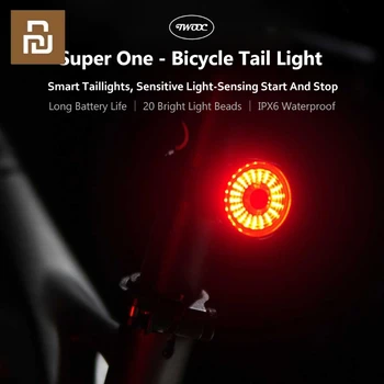 Nové Youpin TWOOC Smart Kole Ocas Zadní Světlo Auto Start Stop Brzda IPX6 Vodotěsné USB Cyklistika Ocas zadní Světlo Bike Příslušenství