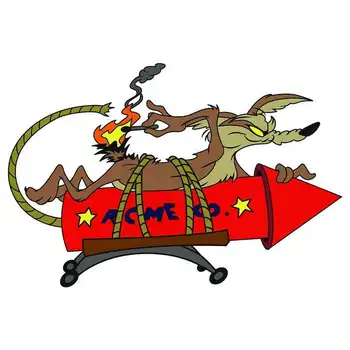 Kreativní Auto Nálepka Cartoon PRO Wile E Coyote ACME Rocket Pvc 14cm X 10cm Motocykl Obtisk Dekorativní Doplňky