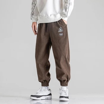 Manšestrový Zimní Harémové Kalhoty Mužů Běžce Tepláky Japonské Streetwear Muži Kalhoty, Kalhoty, Hip Hop Streetwear Běžců