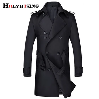 Elegantní jarní muži příkop kabáty stylový slim větrovka tlačítko svrchní oblečení prodyšný muž stylový kabát wind breaker 19604