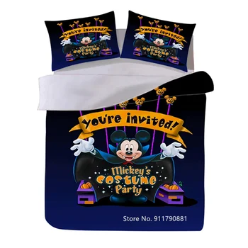 Disney Karikatury Mickey Minnie Halloween Design Ložní Prádlo Set Peřinu Povlak Na Polštář Dovolenou, Děti Ložnice Decor Bytový Textil