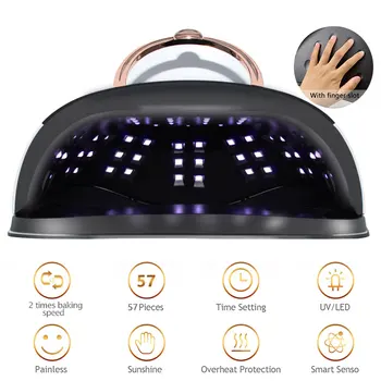 Nové UV LED Hřebík Lampa pro Sušení Nehty Vlasů Gel Lak s 57 Led Profesionální UV Led Lampara pro Manikúru Art Salon Nástroje