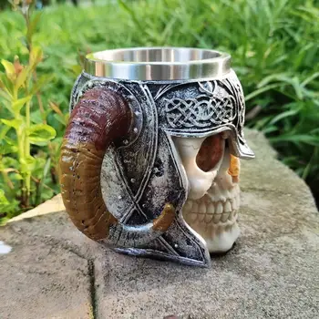 Osobní ovce houkačky skull cup kreativní pryskyřice Pivo Cup Hrnek