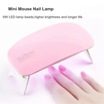 6W Nail Dryer LED UV Lampa Micro USB Gel Lak, Vytvrzovací Stroj Nail Art Zařízení 6 Lampy Korálky Pro Domácí Manikúru Nehtů Nástroje